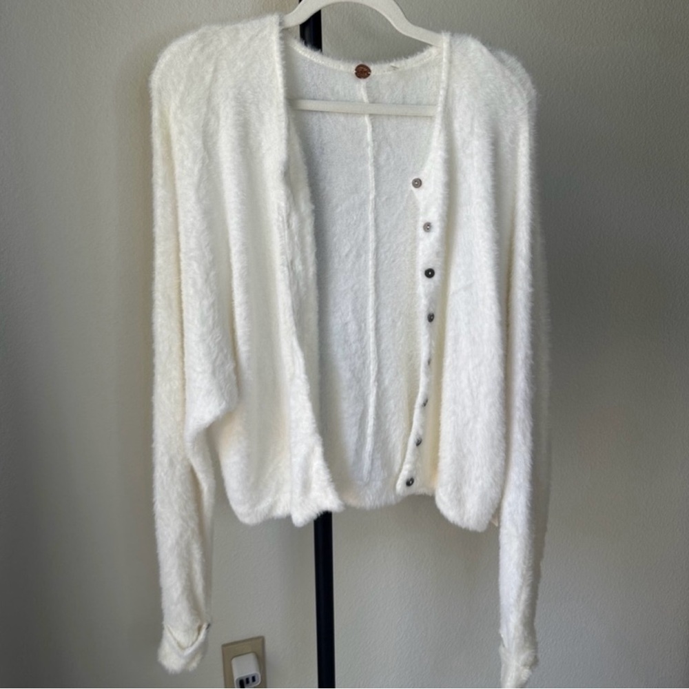 Cozy White Button-Up Sweater